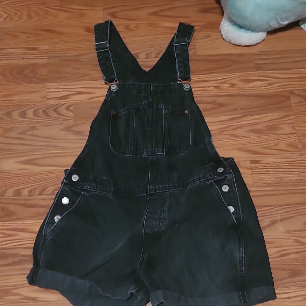 Black Denim Overalls